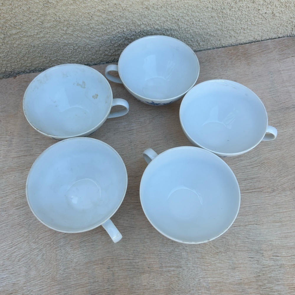 Classic White Tea Cups Set Blue Bonnet Elite